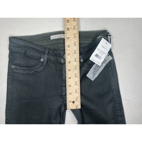 Rich & Skinny Jeans Womens 24 NEW Forest Leather Coated Skinny Pants MSRP $176 - Picture 7 of 9